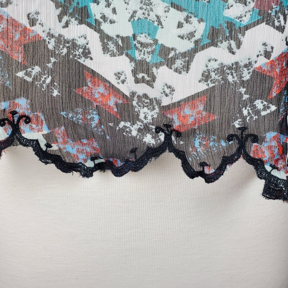 Jessica Simpson Patterned Chiffon Top - Picture 3 of 4